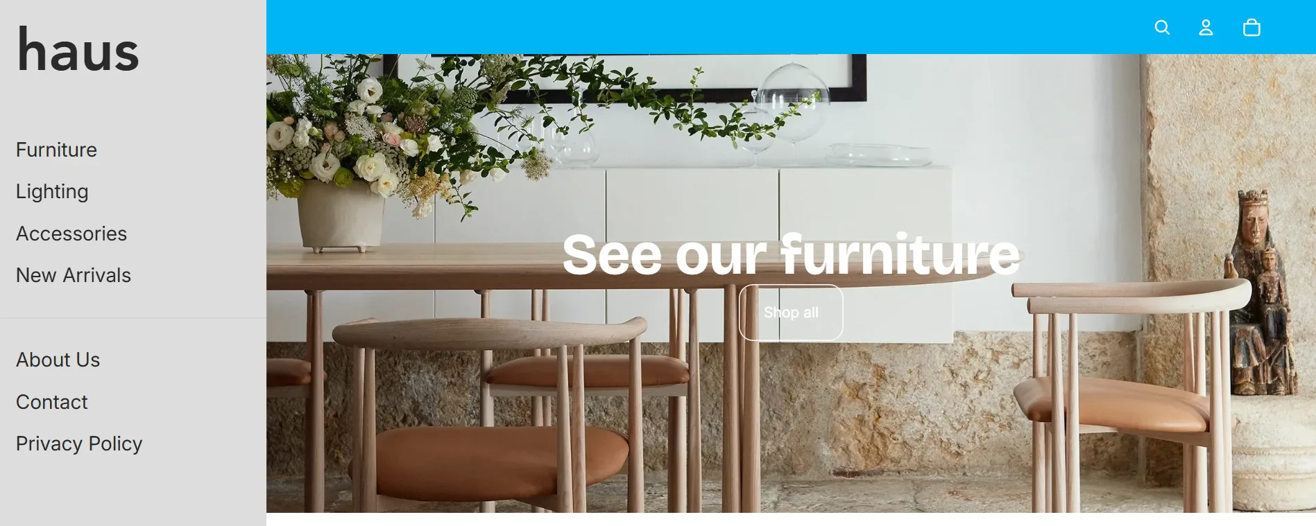 Haus Oslo furniture Shopify store